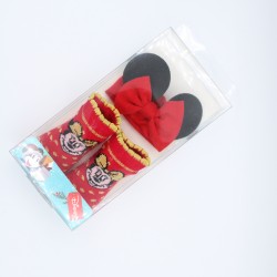 SET NEONATA MINNIE CALZINI E FASCIA DISNEY NATALE