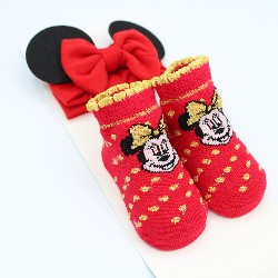 SET NEONATA MINNIE CALZINI E FASCIA DISNEY NATALE